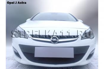 3 779 р. Защита радиатора Стрелка11 Стандарт Opel Astra J универсал рестайлинг (2012-2017) (черная)  с доставкой в г. Горно‑Алтайск. Увеличить фотографию 2