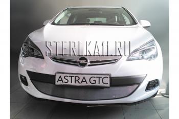 3 899 р. Защита радиатора Стрелка11 Стандарт  Opel Astra  J GTC (2011-2018) (хром)  с доставкой в г. Горно‑Алтайск. Увеличить фотографию 2