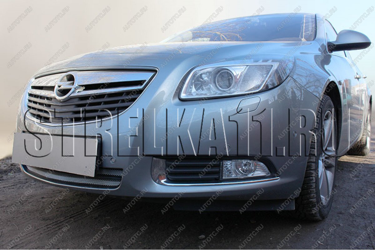 3 399 р. Защита радиатора Стрелка11 Стандарт  Opel Insignia ( A,  А) (2008-2013) дорестайлинг седан, дорестайлинг универсал, дорестайлинг, хэтчбэк (черная)  с доставкой в г. Горно‑Алтайск