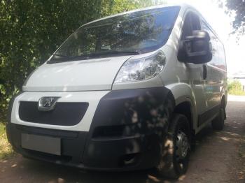 2 689 р. Защита радиатора (середина) Стрелка11 Стандарт Peugeot Boxer 250 (2006-2014) (черная)  с доставкой в г. Горно‑Алтайск. Увеличить фотографию 2