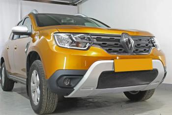 3 599 р. Защита радиатора (верх, 4 части) Стрелка11 Стандарт  Renault Duster  HM (2020-2024) (черная)  с доставкой в г. Горно‑Алтайск. Увеличить фотографию 4