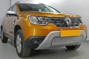 3 599 р. Защита радиатора (верх, 4 части) Стрелка11 Стандарт  Renault Duster  HM (2021-2024) рестайлинг (хром)  с доставкой в г. Горно‑Алтайск. Увеличить фотографию 3