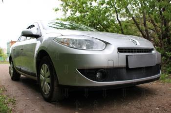 2 399 р. Защита радиатора (верх) Стрелка11 Стандарт Renault Fluence дорестайлинг (2010-2012) (черная)  с доставкой в г. Горно‑Алтайск. Увеличить фотографию 2