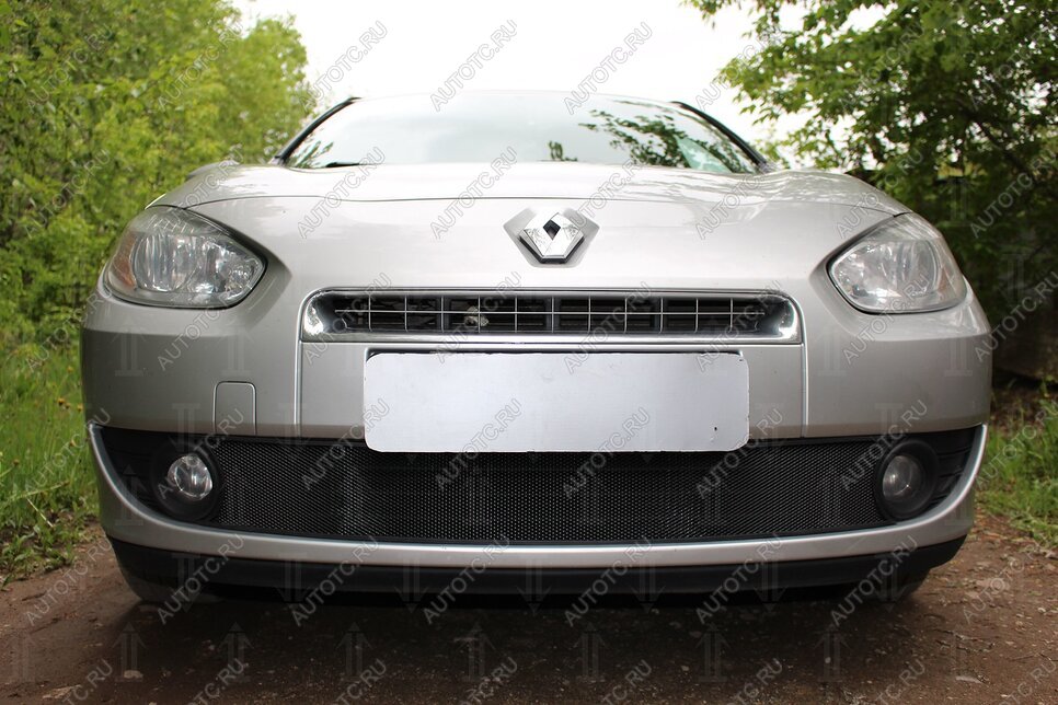 2 399 р. Защита радиатора (верх) Стрелка11 Стандарт Renault Fluence дорестайлинг (2010-2012) (черная)  с доставкой в г. Горно‑Алтайск