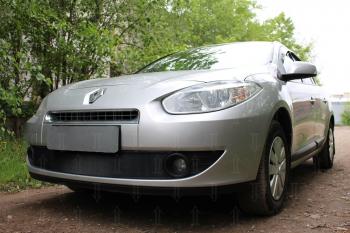 2 399 р. Защита радиатора (верх) Стрелка11 Стандарт Renault Fluence дорестайлинг (2010-2012) (черная)  с доставкой в г. Горно‑Алтайск. Увеличить фотографию 3