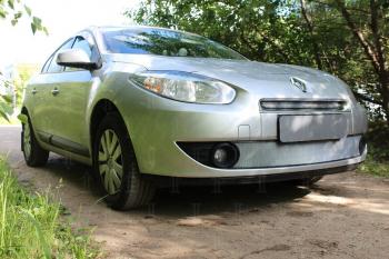 3 099 р. Защита радиатора (верх) Стрелка11 Стандарт    Renault Fluence (2010-2012) дорестайлинг (хром)  с доставкой в г. Горно‑Алтайск. Увеличить фотографию 2