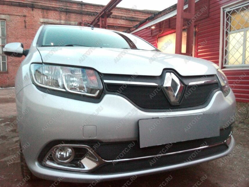 3 899 р. Защита радиатора (Privilege, Luxe Privilege) (низ) Стрелка11 Стандарт Renault Logan 2 дорестайлинг (2014-2018) (черная)  с доставкой в г. Горно‑Алтайск