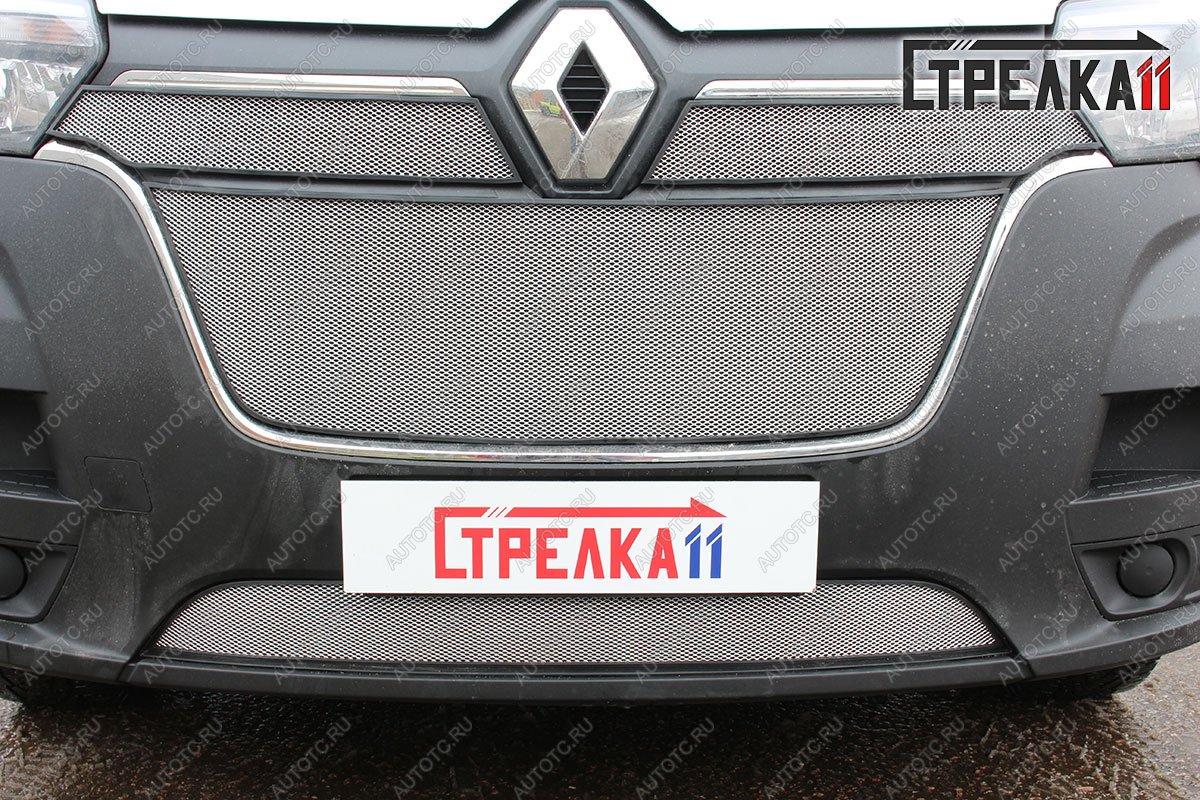 10 249 р. Защита радиатора (4 части) Стандарт  Renault Master  FV,JV (2019-2025) фургон 2-ой рестайлинг (хром)  с доставкой в г. Горно‑Алтайск