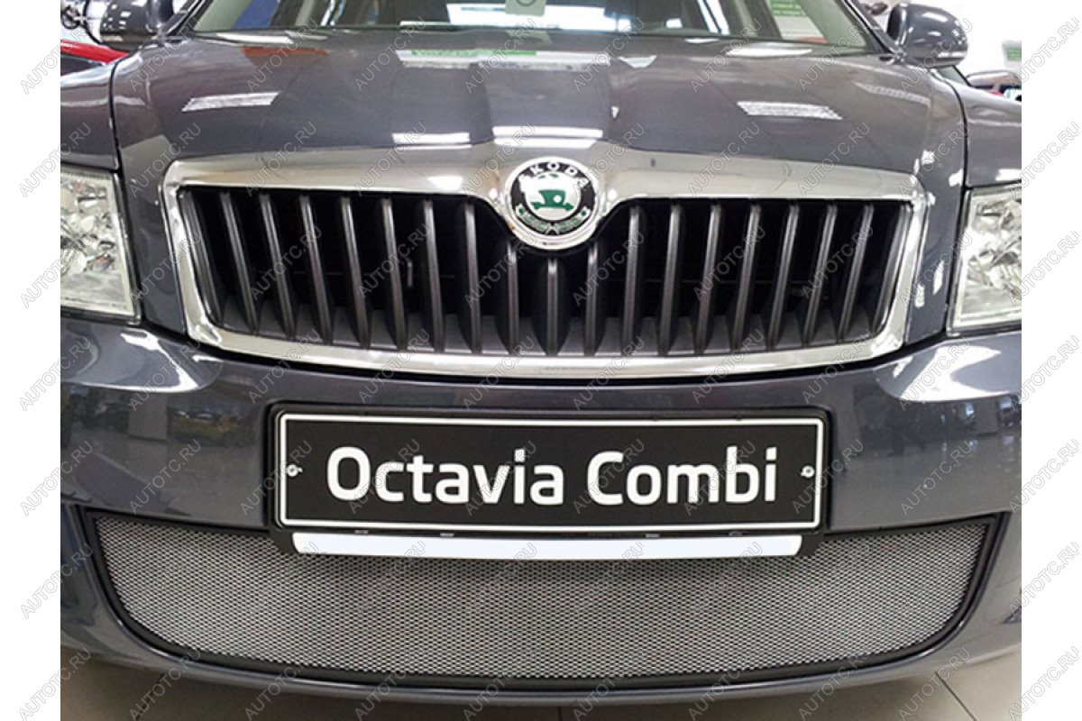 2 999 р. Защита радиатора Стрелка11 Стандарт  Skoda Octavia  A5 (2008-2013) лифтбэк рестайлинг, рестайлинг универсал (хром)  с доставкой в г. Горно‑Алтайск