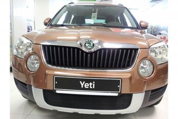 2 899 р. Защита радиатора Стрелка11 Стандарт  Skoda Yeti (2009-2013) (черная)  с доставкой в г. Горно‑Алтайск. Увеличить фотографию 2