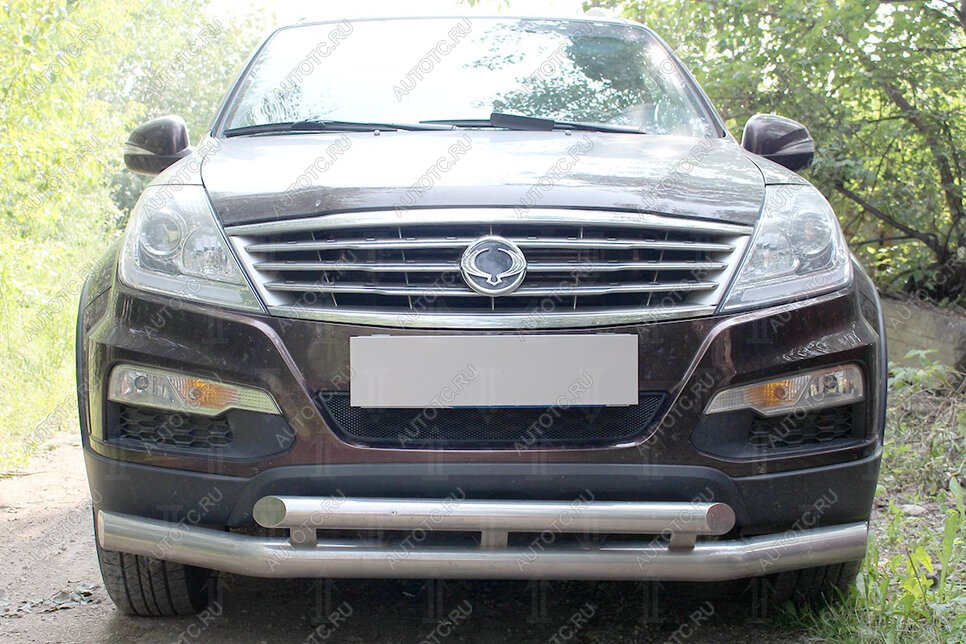 3 099 р. Защита радиатора Стрелка11 Стандарт  SSANGYONG Rexton  Y250 (2006-2012) (черная)  с доставкой в г. Горно‑Алтайск