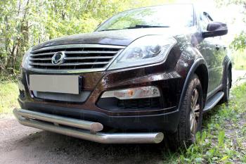 3 099 р. Защита радиатора Стрелка11 Стандарт  SSANGYONG Rexton  Y250 (2006-2012) (черная)  с доставкой в г. Горно‑Алтайск. Увеличить фотографию 2