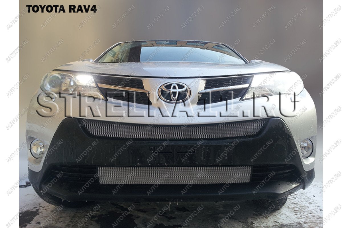 3 099 р. Защита радиатора (верх) Стрелка11 Стандарт  Toyota RAV4  XA40 (2012-2015) 5 дв. дорестайлинг (хром)  с доставкой в г. Горно‑Алтайск