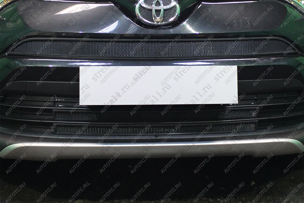 3 699 р. Защита радиатора (низ 2 части) Стрелка11 Стандарт  Toyota RAV4  XA40 (2015-2019) 5 дв. рестайлинг (черная)  с доставкой в г. Горно‑Алтайск