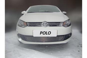 2 999 р. Защита радиатора Стрелка11 Стандарт  Volkswagen Polo  5 (2009-2015) седан дорестайлинг (хром)  с доставкой в г. Горно‑Алтайск. Увеличить фотографию 2