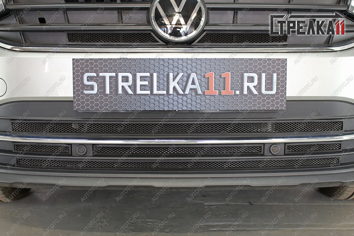 6 849 р. Защита радиатора (низ) Стрелка11 Стандарт Volkswagen Tiguan Mk2 рестайлинг (2020-2022) (черная)  с доставкой в г. Горно‑Алтайск