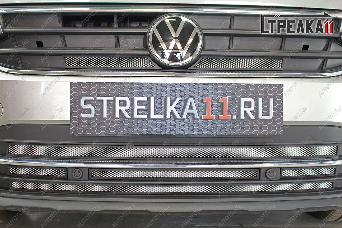 6 999 р. Защита радиатора (низ) Стрелка11 Стандарт  Volkswagen Tiguan  Mk2 (2020-2022) рестайлинг (хром)  с доставкой в г. Горно‑Алтайск