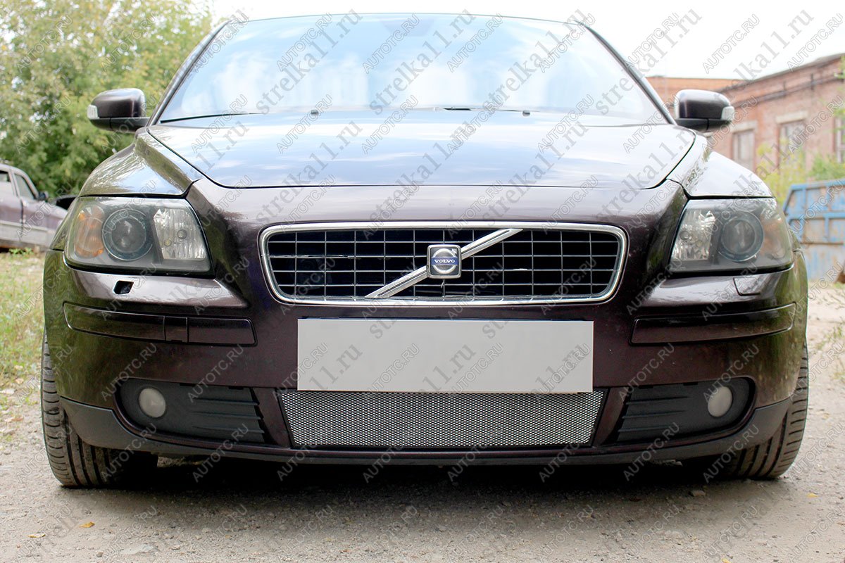 2 799 р. Защита радиатора (низ) Стрелка11 Стандарт  Volvo S40  MS седан (2004-2007) дорестайлинг (хром)  с доставкой в г. Горно‑Алтайск