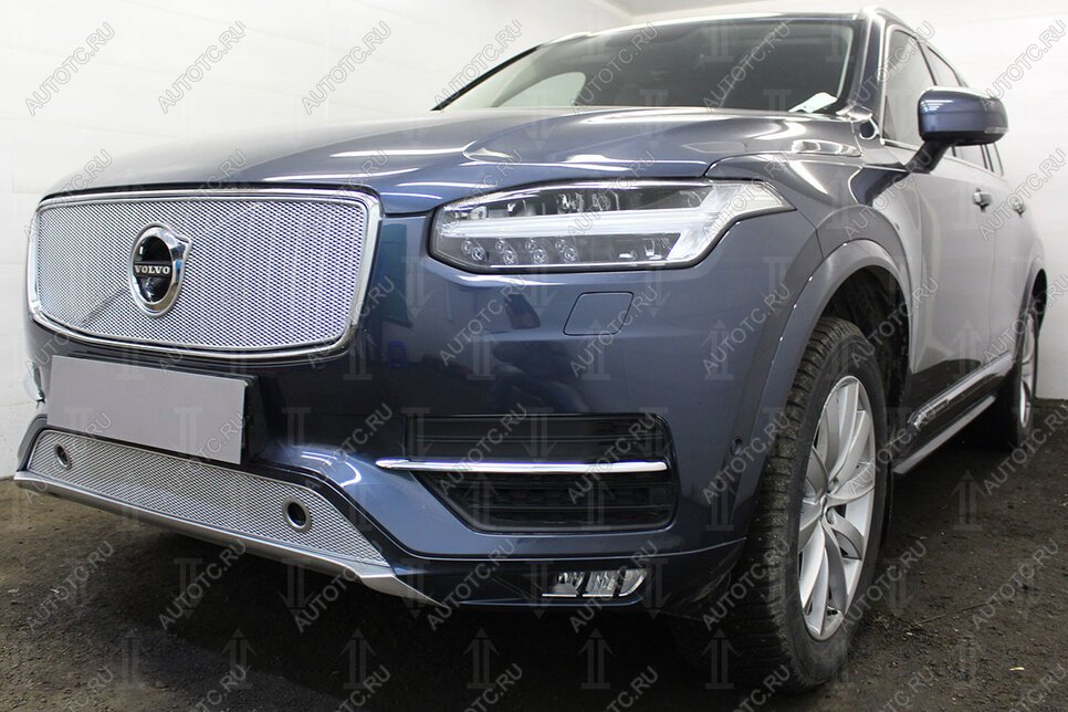 3 899 р. Защита радиатора (с парктроником) Стрелка11 Стандарт  Volvo XC90  L (2015-2019) дорестайлинг (хром)  с доставкой в г. Горно‑Алтайск