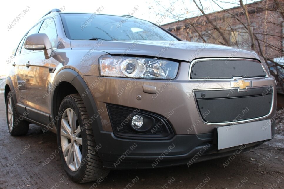 799 р. Зимняя заглушка решетки радиатора (низ) Стрелка11 Chevrolet Captiva 1-ый рестайлинг (2011-2013) (черная)  с доставкой в г. Горно‑Алтайск