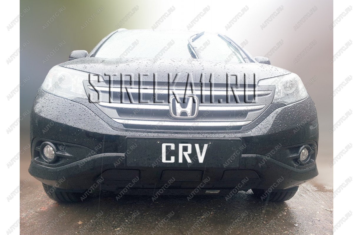 799 р. Зимняя заглушка решетки радиатора (V 2.4) Стрелка11 Honda CR-V RM1,RM3,RM4 дорестайлинг (2012-2015) (черная)  с доставкой в г. Горно‑Алтайск