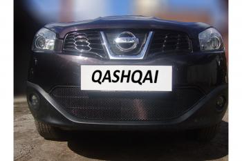 799 р. Зимняя заглушка решетки радиатора Стрелка11  Nissan Qashqai  1 (2010-2013) J10 рестайлинг (черная)  с доставкой в г. Горно‑Алтайск. Увеличить фотографию 2