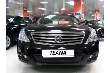 799 р. Зимняя заглушка решетки радиатора Стрелка11  Nissan Teana  2 J32 (2008-2014) дорестайлинг, рестайлинг (черная)  с доставкой в г. Горно‑Алтайск. Увеличить фотографию 2