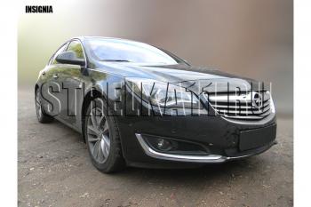 799 р. Зимняя заглушка решетки радиатора Стрелка11  Opel Insignia  A (2013-2017) рестайлинг седан, рестайлинг, хэтчбэк, универсал рестайлинг (черная)  с доставкой в г. Горно‑Алтайск. Увеличить фотографию 3