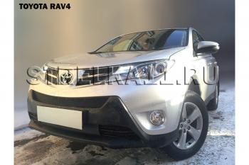 799 р. Зимняя заглушка решетки радиатора (верх) Стрелка11 Toyota RAV4 XA40 5 дв. дорестайлинг (2012-2015) (черная)  с доставкой в г. Горно‑Алтайск. Увеличить фотографию 2