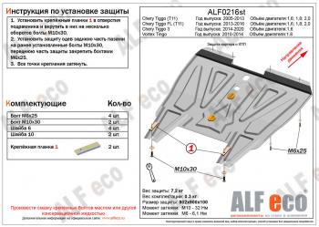 12 299 р. Защита картера и кпп (V-1.8) ALFECO Vortex Tingo дорестайлинг (2010-2012) (алюминий 4 мм)  с доставкой в г. Горно‑Алтайск. Увеличить фотографию 1