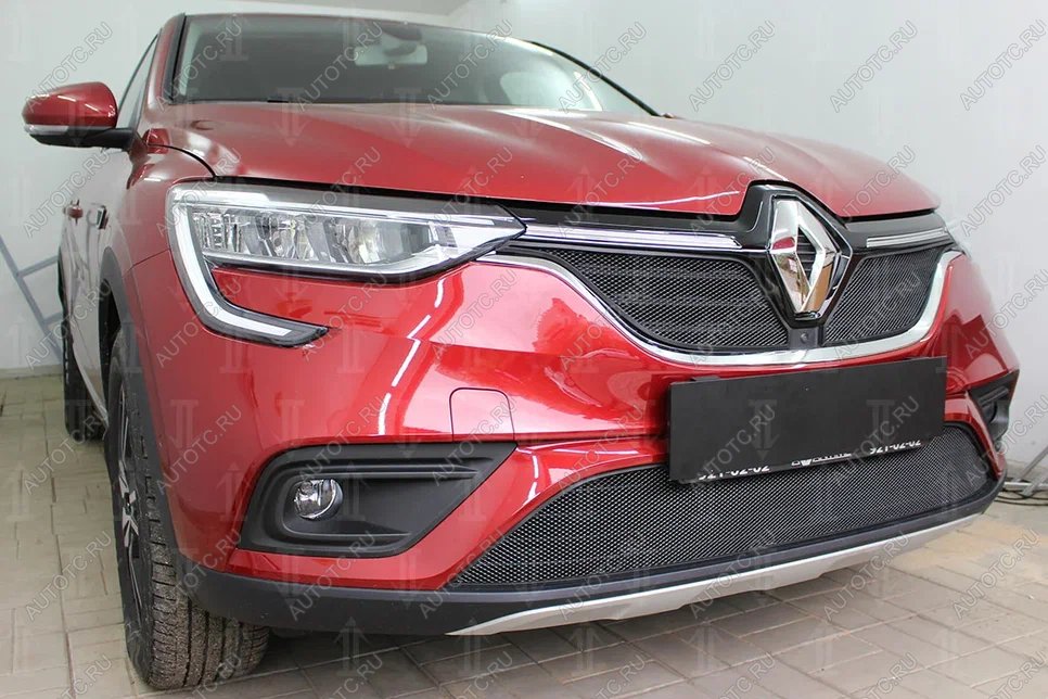 7 299 р.  Защита радиатора (верх, 2 части) Стрелка11 PREMIUM Renault Arkana (2019-2024) (черная)  с доставкой в г. Горно‑Алтайск