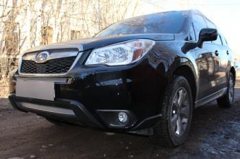 4 199 р. Защита радиатора (низ) Стрелка11 PREMIUM  Subaru Forester  SJ (2012-2016) дорестайлинг (хром)  с доставкой в г. Горно‑Алтайск. Увеличить фотографию 2