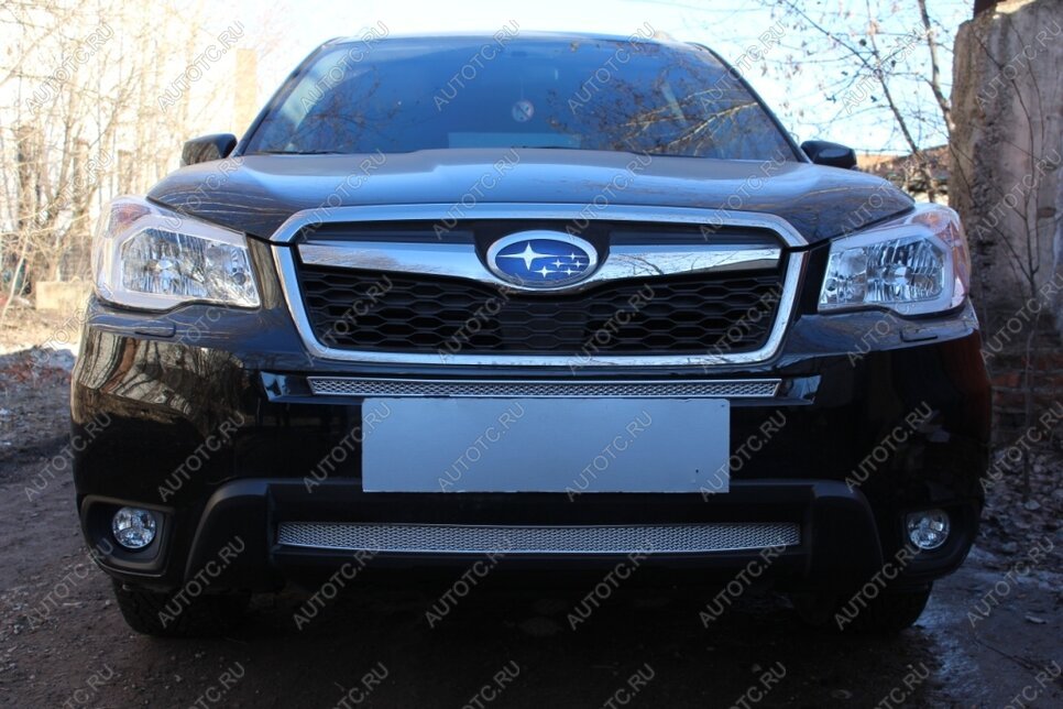 4 499 р. Защита радиатора (низ) Стрелка11 PREMIUM  Subaru Forester  SK/S14 (2018-2021) дорестайлинг (хром)  с доставкой в г. Горно‑Алтайск