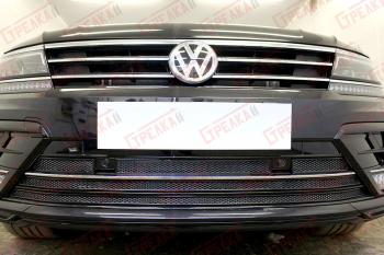 11 549 р. Защита радиатора (низ с парктроником) Стрелка11 Премиум  Volkswagen Tiguan  Mk2 (2016-2020) дорестайлинг (хром)  с доставкой в г. Горно‑Алтайск. Увеличить фотографию 2