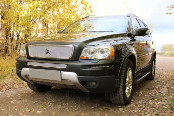 4 199 р. Защита радиатора (середина) Стрелка11 PREMIUM  Volvo XC90  C (2006-2014) рестайлинг (хром)  с доставкой в г. Горно‑Алтайск. Увеличить фотографию 2