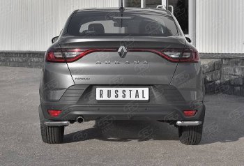 Защита заднего бампера (Ø42 мм уголки, нержавейка) SLITKOFF Renault Arkana (2019-2025)