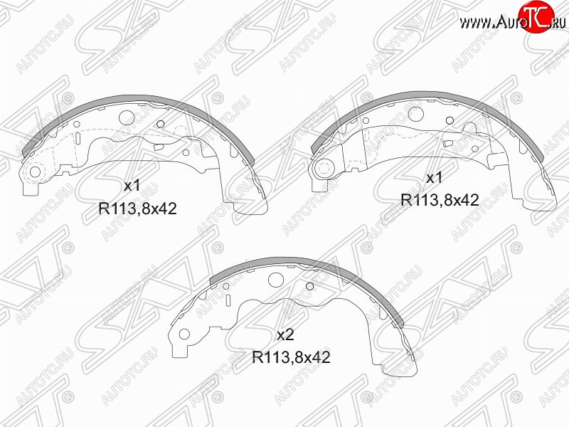 2 199 р. Колодки тормозные задние SAT  Renault Clio  BH98 - Kaptur  с доставкой в г. Горно‑Алтайск