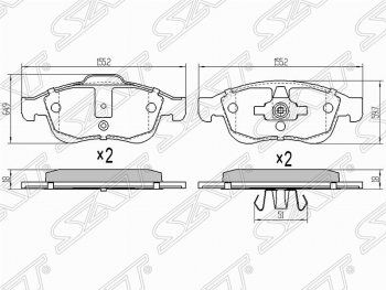 Колодки тормозные (передние) SAT Renault Kaptur рестайлинг (2020-2025)