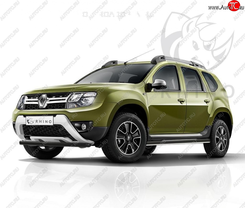 20 849 р. Пороги труба d63 ч. сталь SLITKOFF (v2) Renault Duster HS рестайлинг (2015-2021)  с доставкой в г. Горно‑Алтайск