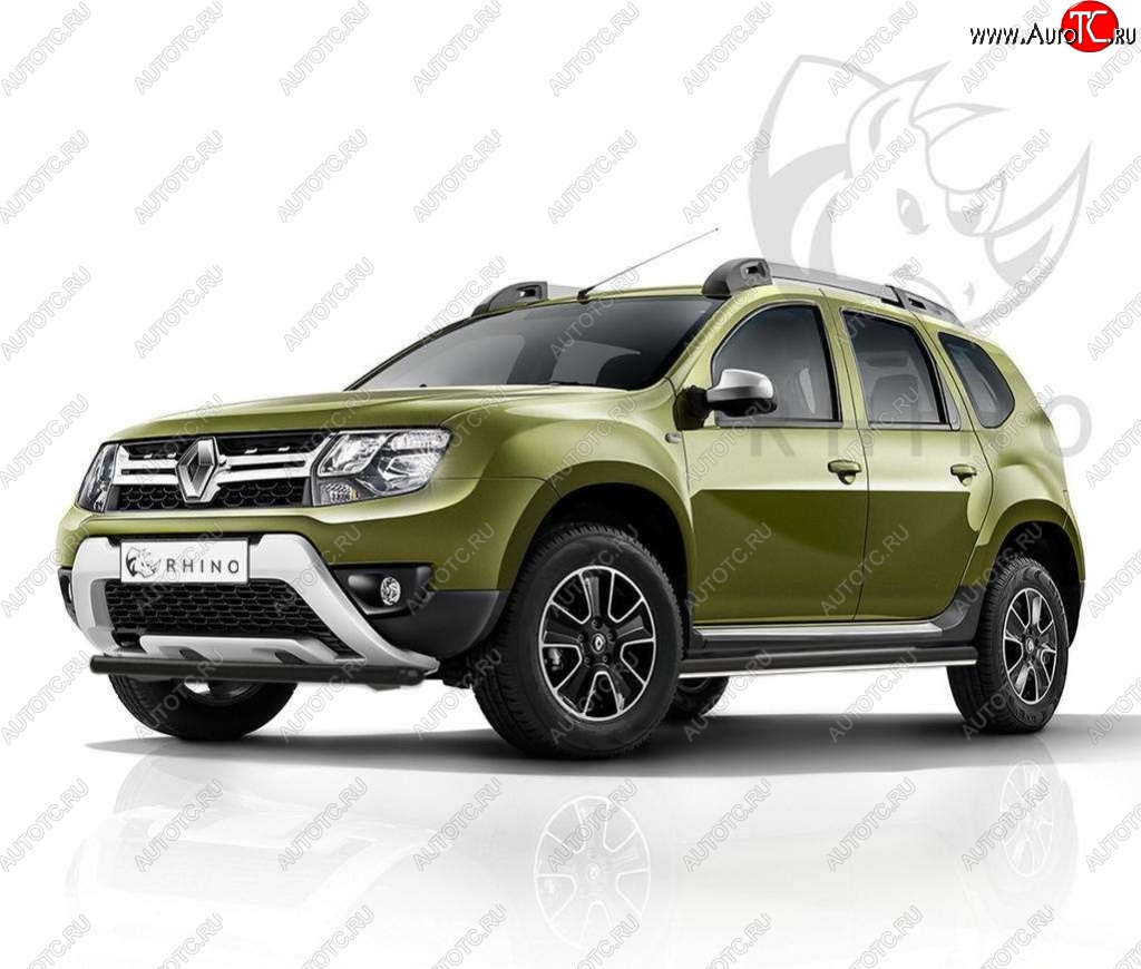 21 999 р. Пороги труба d63 ч. сталь SLITKOFF (v3) Renault Duster HS рестайлинг (2015-2021)  с доставкой в г. Горно‑Алтайск