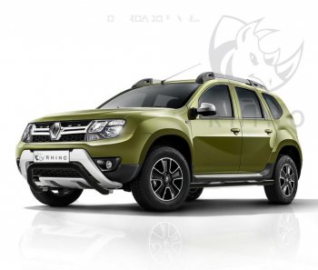 24 999 р. Пороги труба d76 с накладкой SLITKOFF (чёрные V2) Renault Duster HS рестайлинг (2015-2021)  с доставкой в г. Горно‑Алтайск. Увеличить фотографию 4