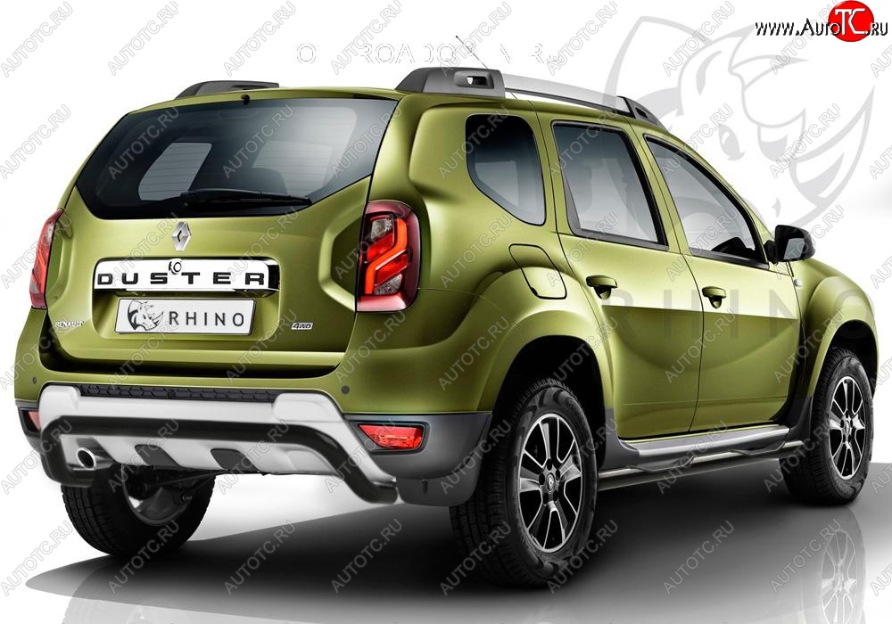 26 999 р. Пороги труба d76 с накладкой ч. сталь SLITKOFF. (v3) Renault Duster HS рестайлинг (2015-2021)  с доставкой в г. Горно‑Алтайск