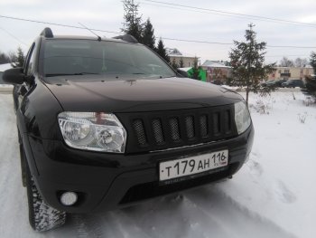 3 699 р. Решётка радиатора Sport Renault Duster HS рестайлинг (2015-2021) (Неокрашенная)  с доставкой в г. Горно‑Алтайск. Увеличить фотографию 7