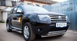 17 999 р. Защита переднего бампера (2 трубыØ63 и 42 мм, нержавейка) SLITKOFF Renault Duster HS дорестайлинг (2010-2015)  с доставкой в г. Горно‑Алтайск. Увеличить фотографию 3