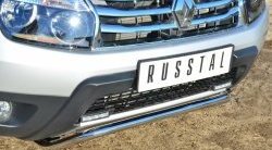 14 899 р. Защита переднего бампера (Ø42 мм, нержавейка, 4х4) SLITKOFF Renault Duster HS дорестайлинг (2010-2015)  с доставкой в г. Горно‑Алтайск. Увеличить фотографию 2