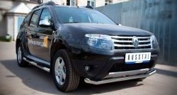 14 499 р. Одинарная защита переднего бампера диаметром 63 мм (4x4) SLITKOFF Renault Duster HS дорестайлинг (2010-2015)  с доставкой в г. Горно‑Алтайск. Увеличить фотографию 3