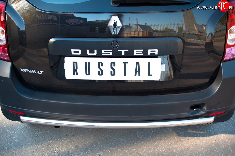 12 849 р. Защита заднего бампера (Ø42 мм, нержавейка, 4х2) SLITKOFF Renault Duster HS дорестайлинг (2010-2015)  с доставкой в г. Горно‑Алтайск