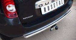 6 399 р. Одинарная защита заднего бампера из трубы диаметром 42 мм (4x4) SLITKOFF  Renault Duster  HS (2010-2015) дорестайлинг  с доставкой в г. Горно‑Алтайск. Увеличить фотографию 2