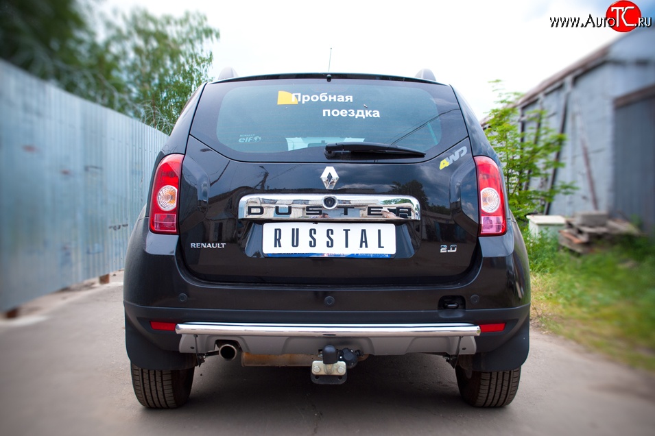 6 399 р. Одинарная защита заднего бампера из трубы диаметром 42 мм (4x4) SLITKOFF  Renault Duster  HS (2010-2015) дорестайлинг  с доставкой в г. Горно‑Алтайск