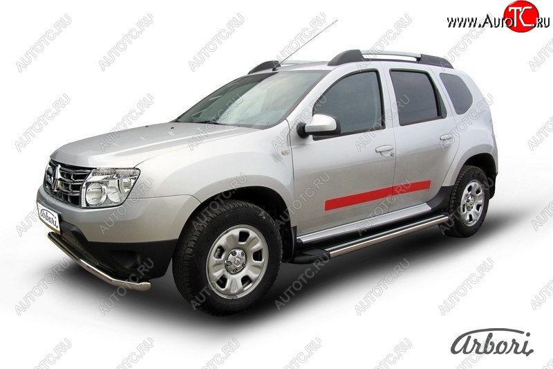 12 509 р. Порожки для ног Arbori Luxe Black Renault Duster HS дорестайлинг (2010-2015)  с доставкой в г. Горно‑Алтайск